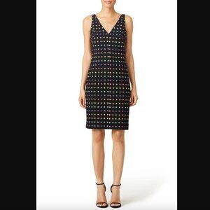 Diane von Furstenberg DVF Black Minetta Confetti Sheath Dress 8